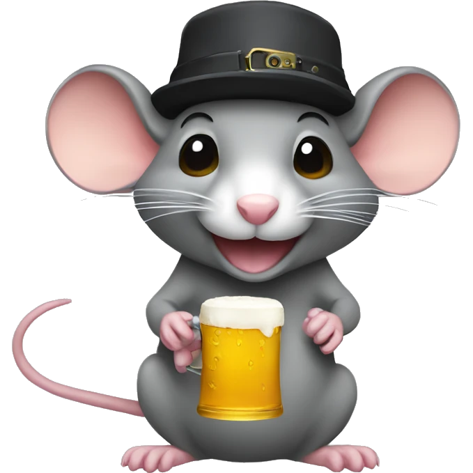 Rat holding a beercam emoji