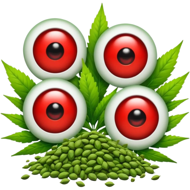 Eyes red weed emoji