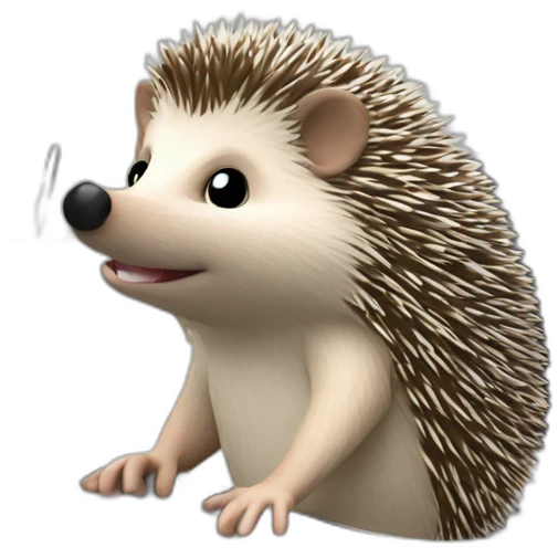 hedgehog working in an office on a computer emoji