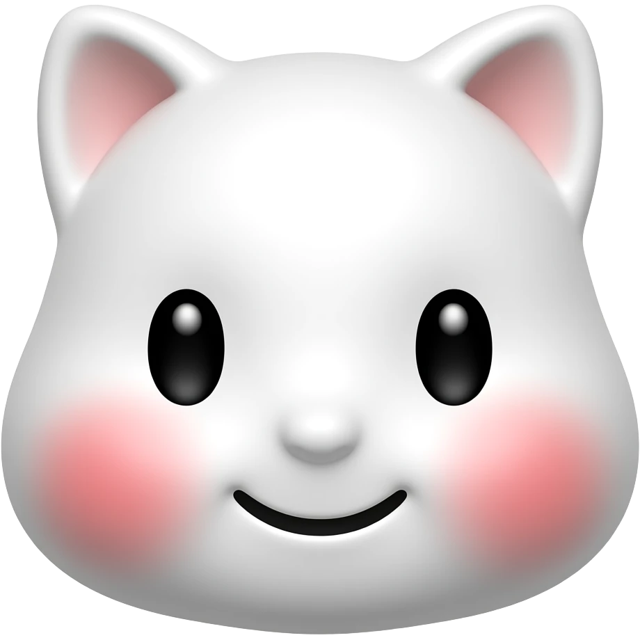 흰색 얼굴의 붉은색 홍조를 하고 있는 귀여운 만화 이모티콘 emoji
