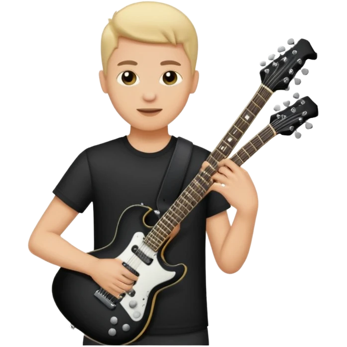 🙂 bu emojinin elinde eloktronik gitar olsun elektronik gitar siyah olsun emoji