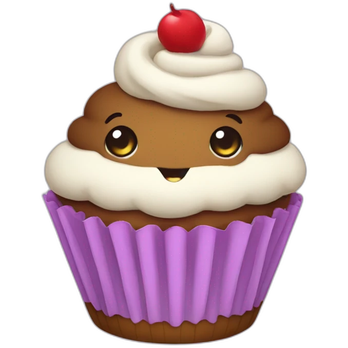 Cupcake wearing a dress emoji