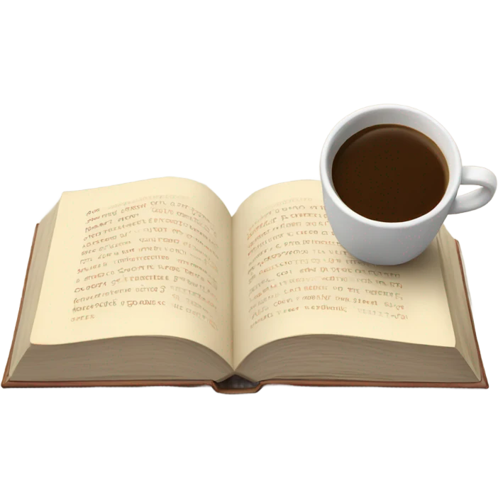 Coffee reading a book emoji