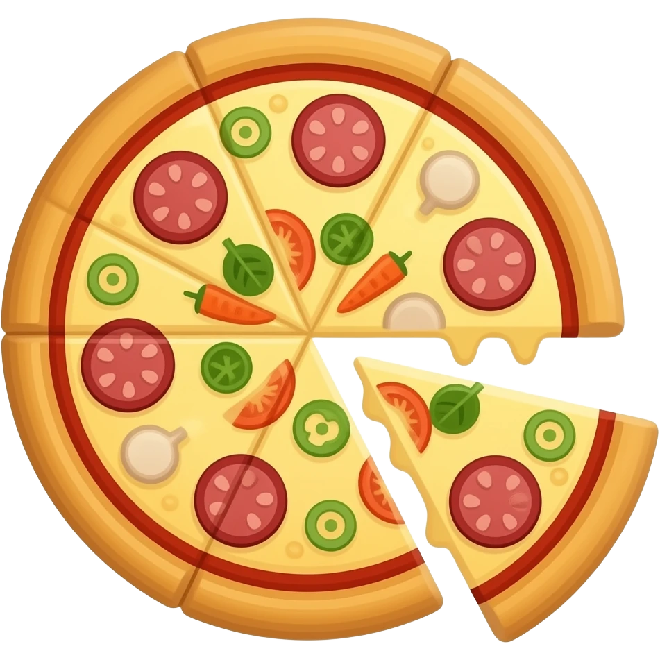 vector flat Frozen Pizza and Frozen Vegetables emoji