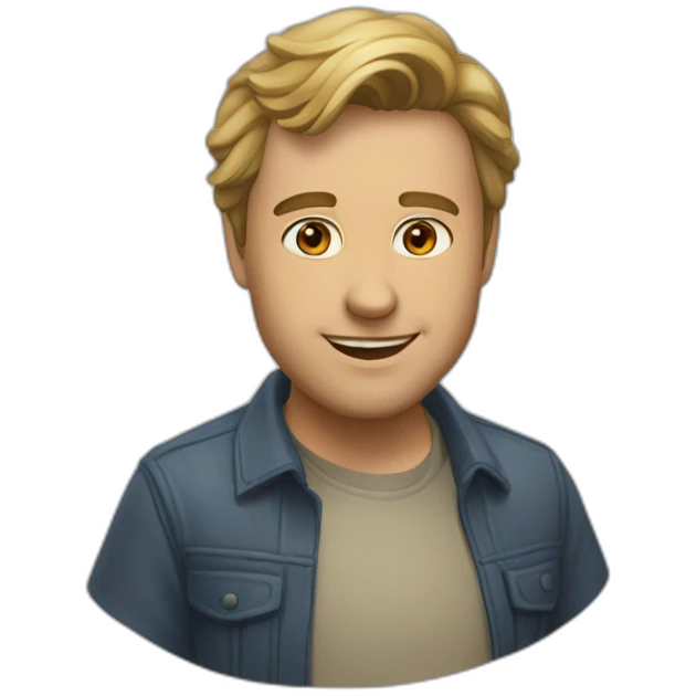 Мальчик с очками целует девочку  emoji