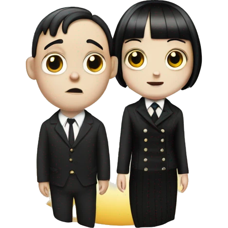 Pugsley and Wednesday addams  emoji