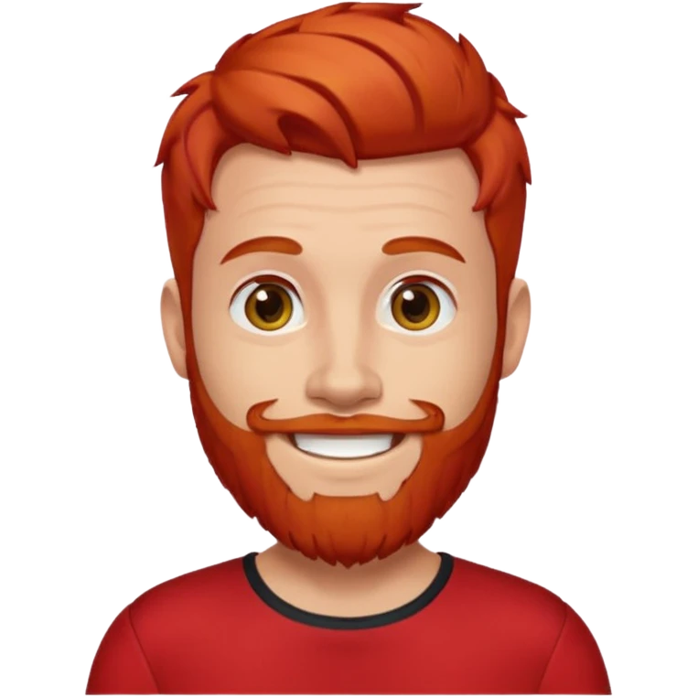 bearded uncrowned king  red outfit red hair emoji