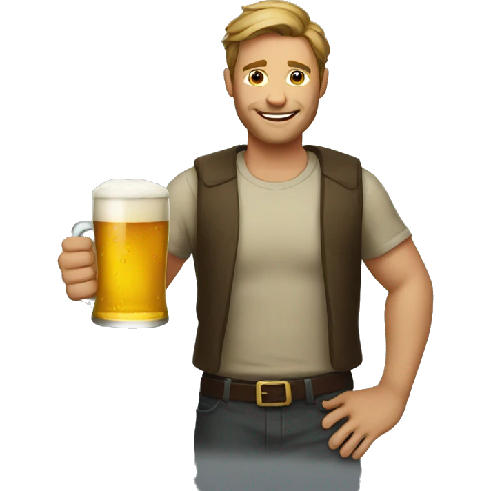 Man with beer glass emoji
