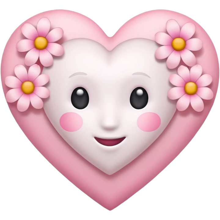 Emoji white heart with pink flowers emoji