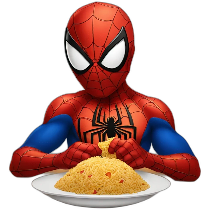 spiderman eating biriyani emoji