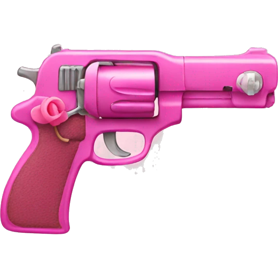 pink pistol with a pink ribbon emoji