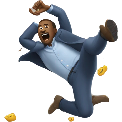 Man falling of house emoji