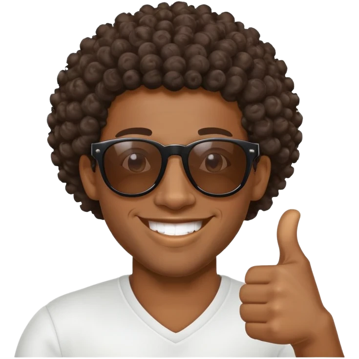 African Black tribal man with curly hair wearing sunglasses smiling thumbs up emoji