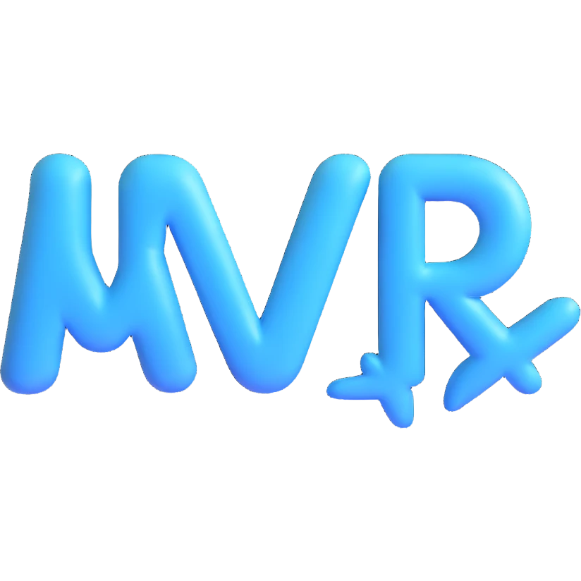 3D emoji of the word AIR, stylized with light blue, white, and soft gradients, floating effect emoji