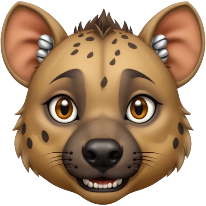 hyena with cheek piercings emoji
