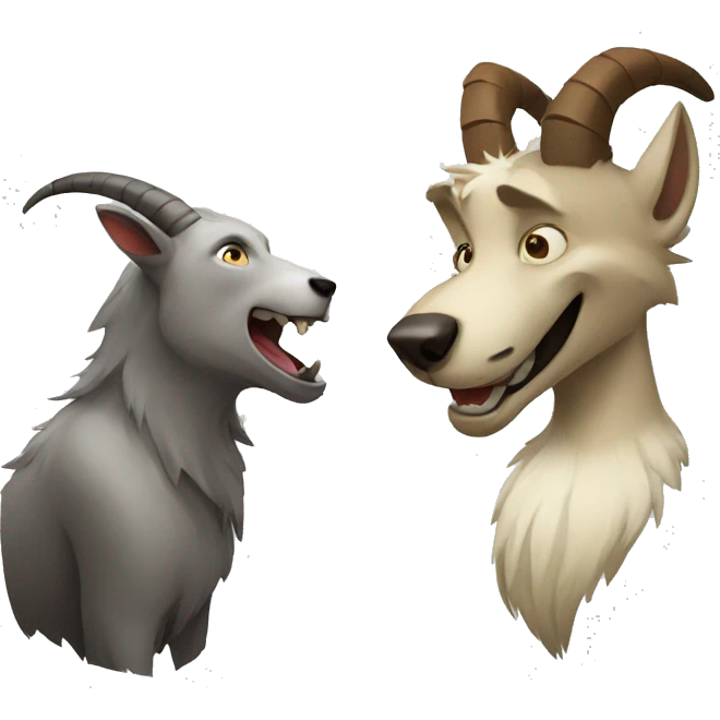 Goat and wolf howling emoji