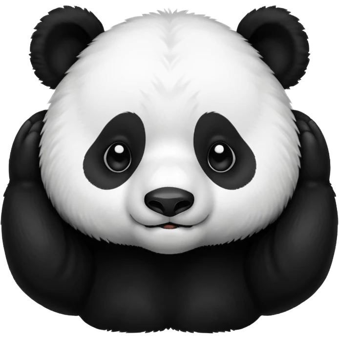 Oso panda tapándose los oídos  emoji