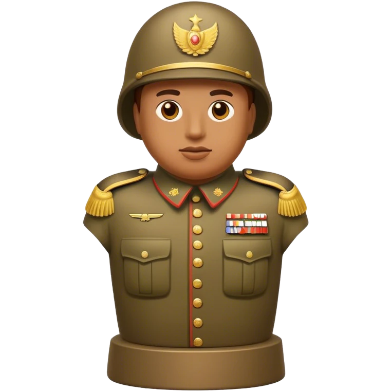 Cinematic Realistic Botero Bronze Roman fat Soldier Emoji. emoji