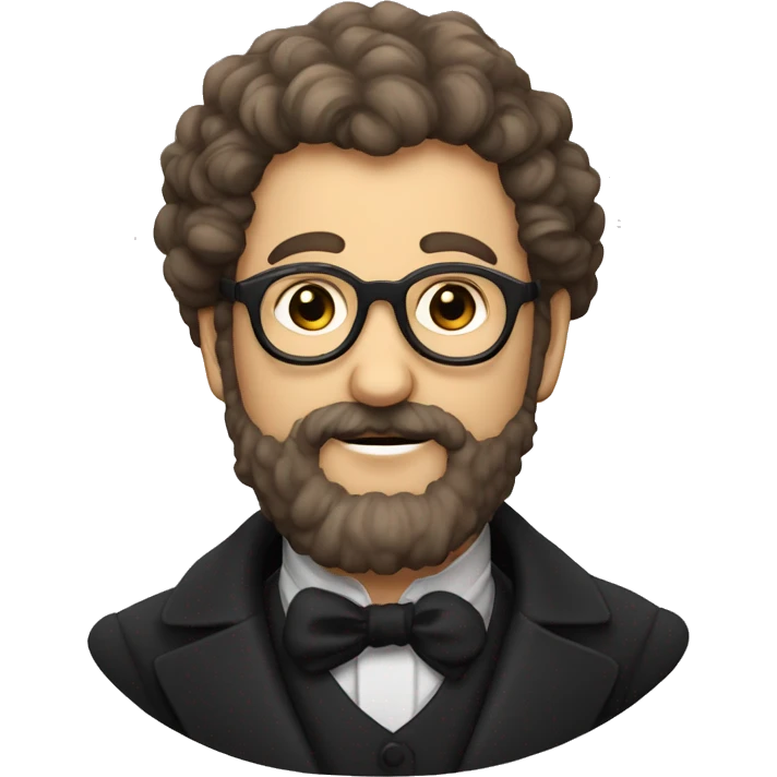 georges bizet composer with curly hair and beard an glasses emoji