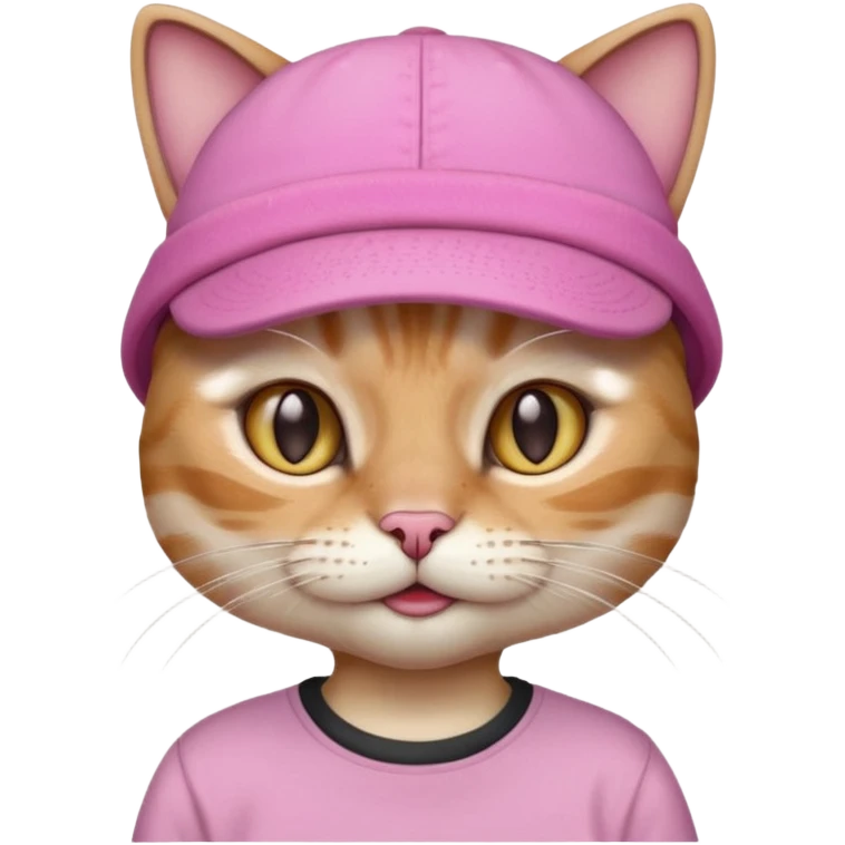 cat with pink hat and shirt emoji