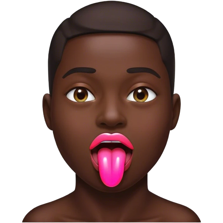 cyberpunk style neon shows tongue emoji