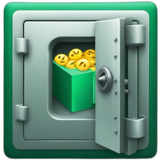 open safe in the middle of the emerald emoji