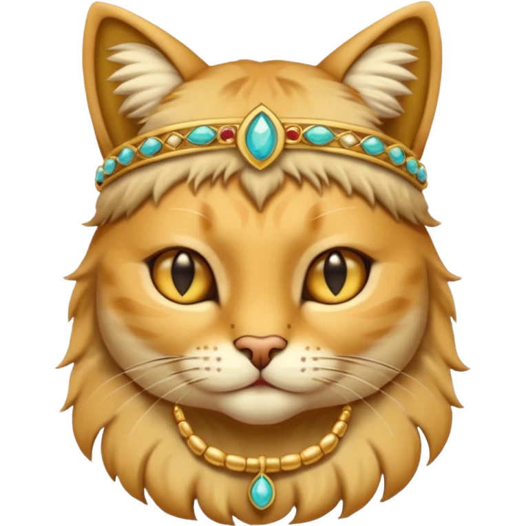 ancient cat with gold jewerly on head emoji