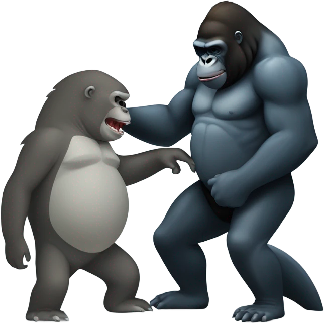 Shark with a gorilla kissing emoji