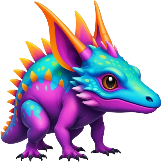Dark vibrant pastel bright neon colorful edgy exotic painted Fakémon-Pokémon-Vernid-creature emoji