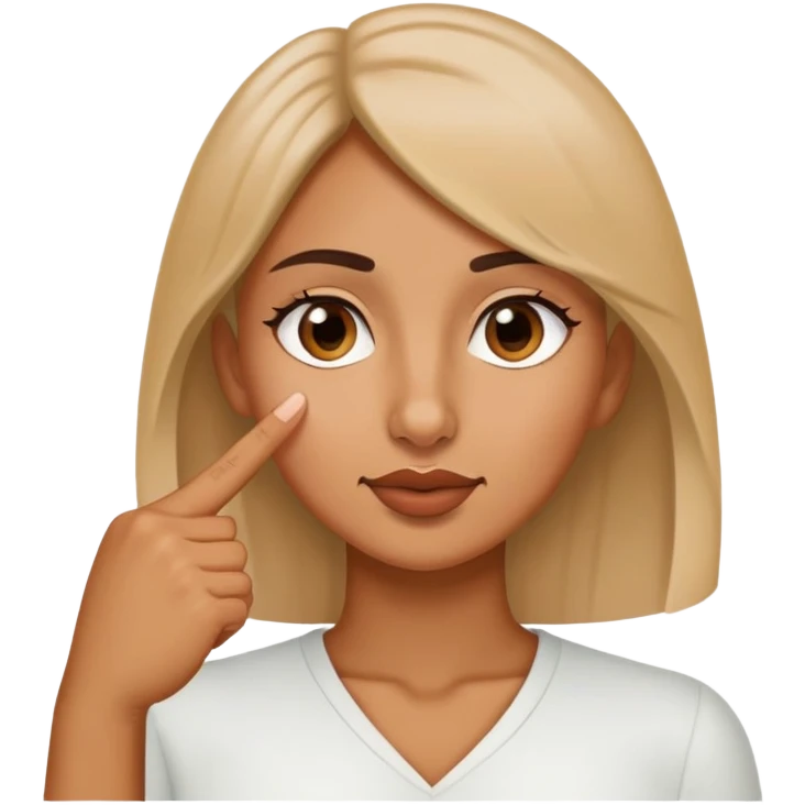 Woman touching her nose with one index finger emoji