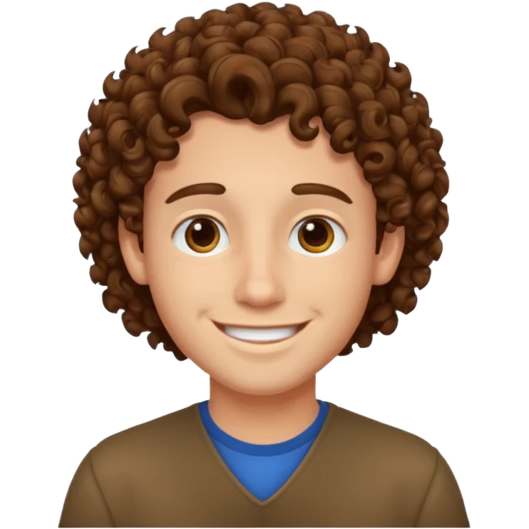 Young man with curly hair  emoji