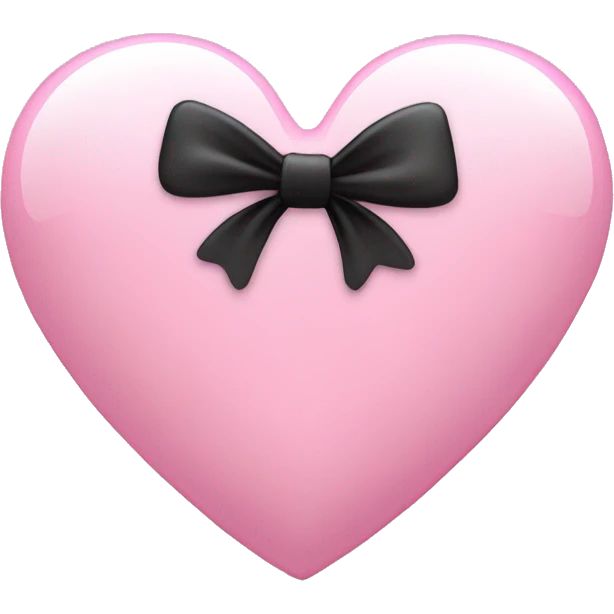 light pink heart with a black bow glassy emoji