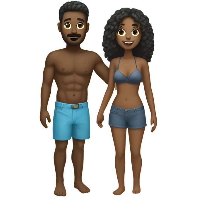 Couple at the beach  emoji