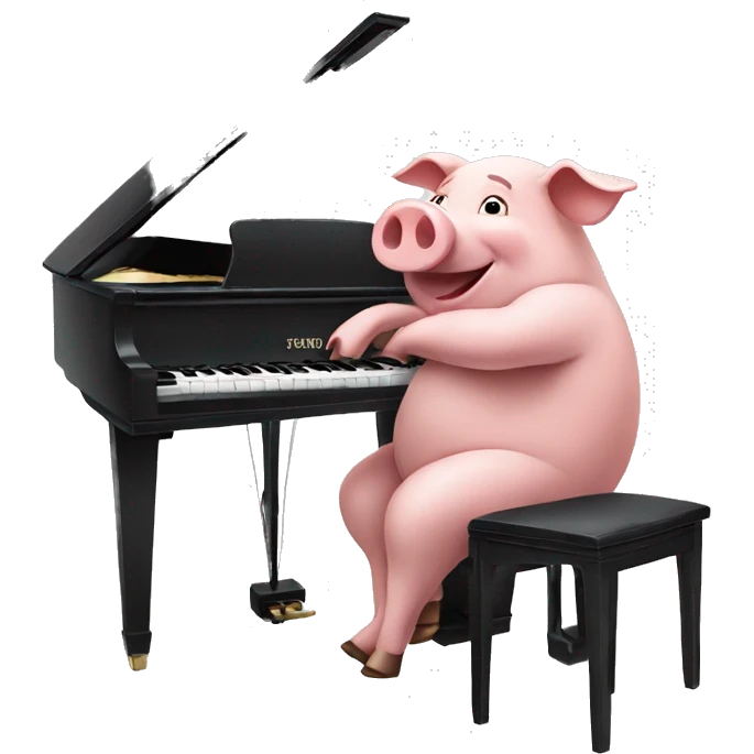 Pig playing piano emoji