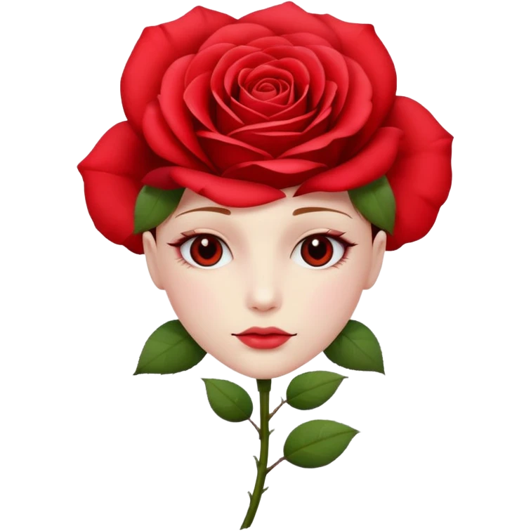 rose with face emoji