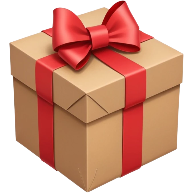 Isometric brown package with bow emoji