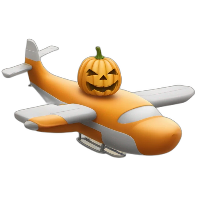 Une citrouille sur un balai volant emoji
