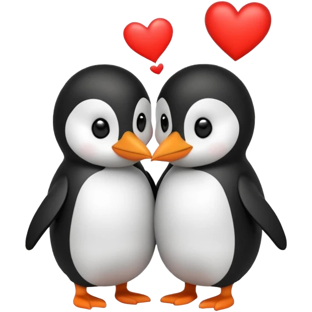 A pingouin sending a kiss with a red heart  emoji