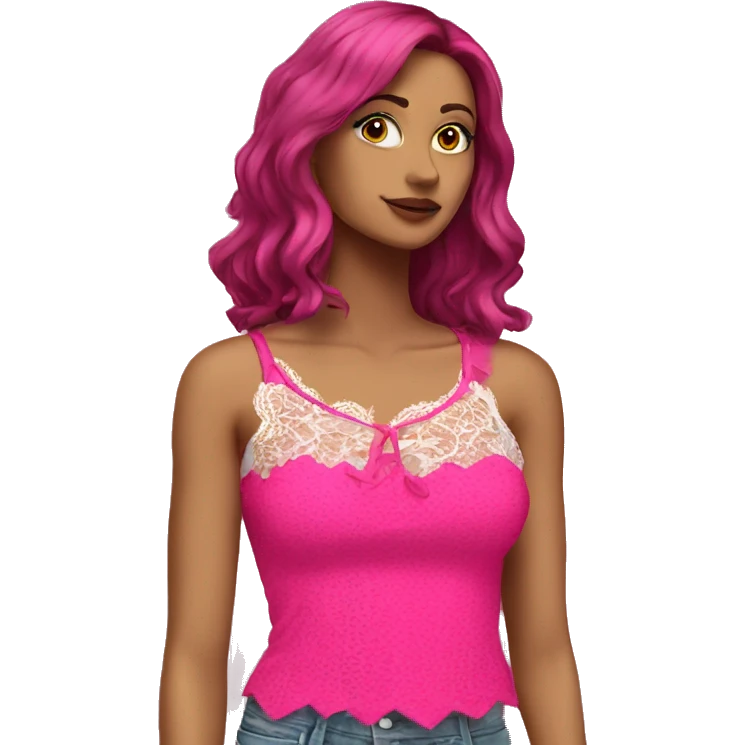  Hot pink top with lace emoji