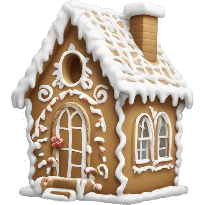 white gingerbread house emoji