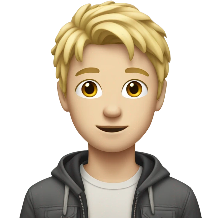 Teen boy with blond hair and white skin emoji