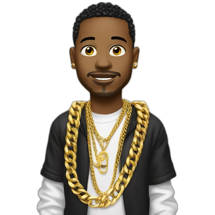 ATL Russian rapper wearing gold chain emoji