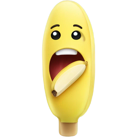 Lips eating banana like popsicle emoji