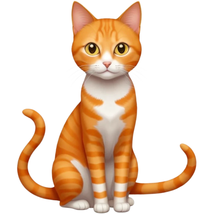 full body orange domestic shorthair slim cat with yellow/orange eyes  emoji