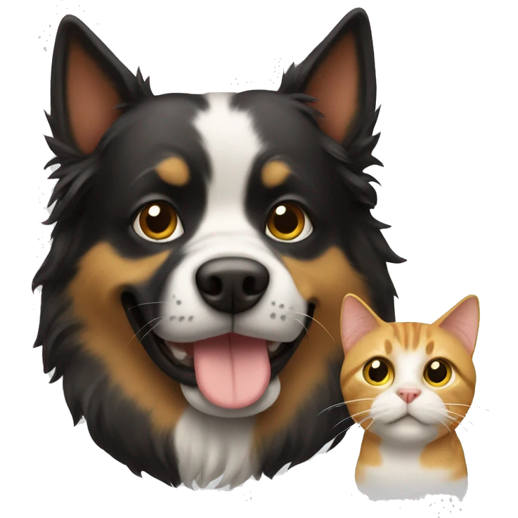 Dog with cat emoji