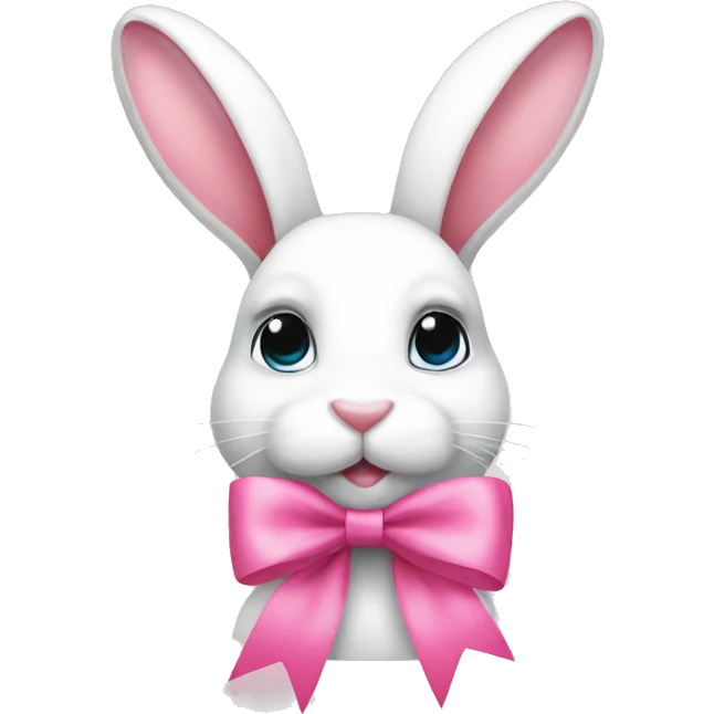 pink bow on bunny emoji