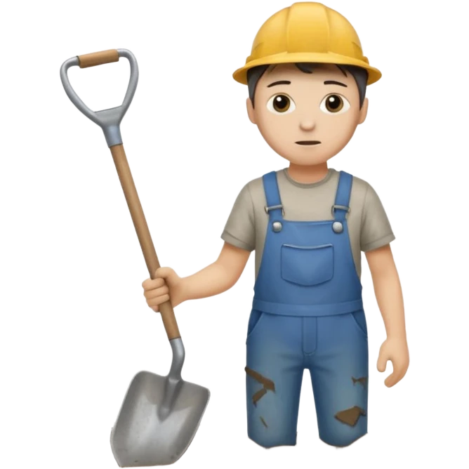 человек стоит с лопатой emoji