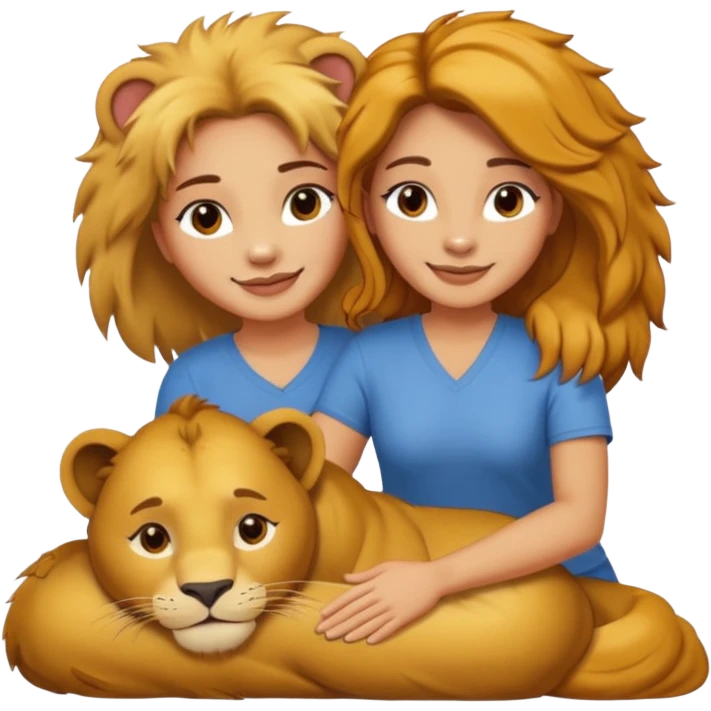 Gata masajeando a leon emoji