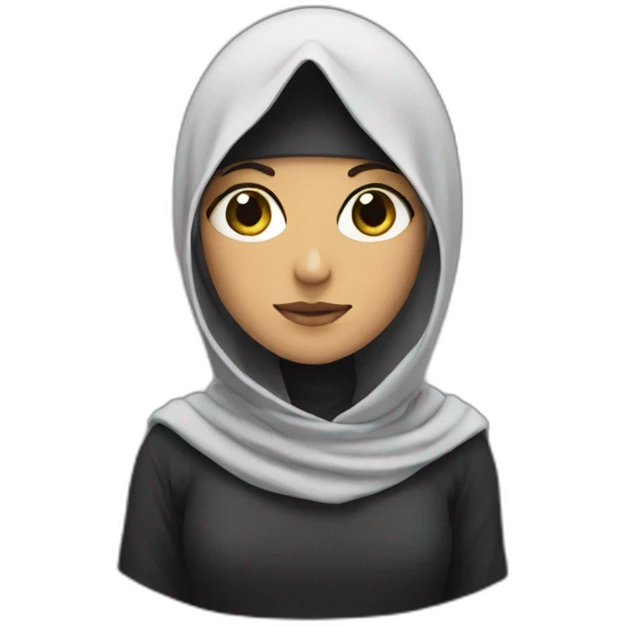 A girl wearing hoodies and a niqab emoji