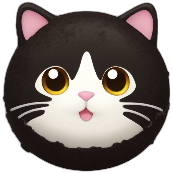 black rice cake mochi cat emoji